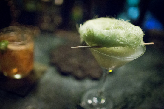 The amazing Lady Flora cocktail with candyfloss. Pictures courtesy of Sobri.